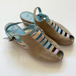 Thierry Rabotin Suede Pastel Green Sandals